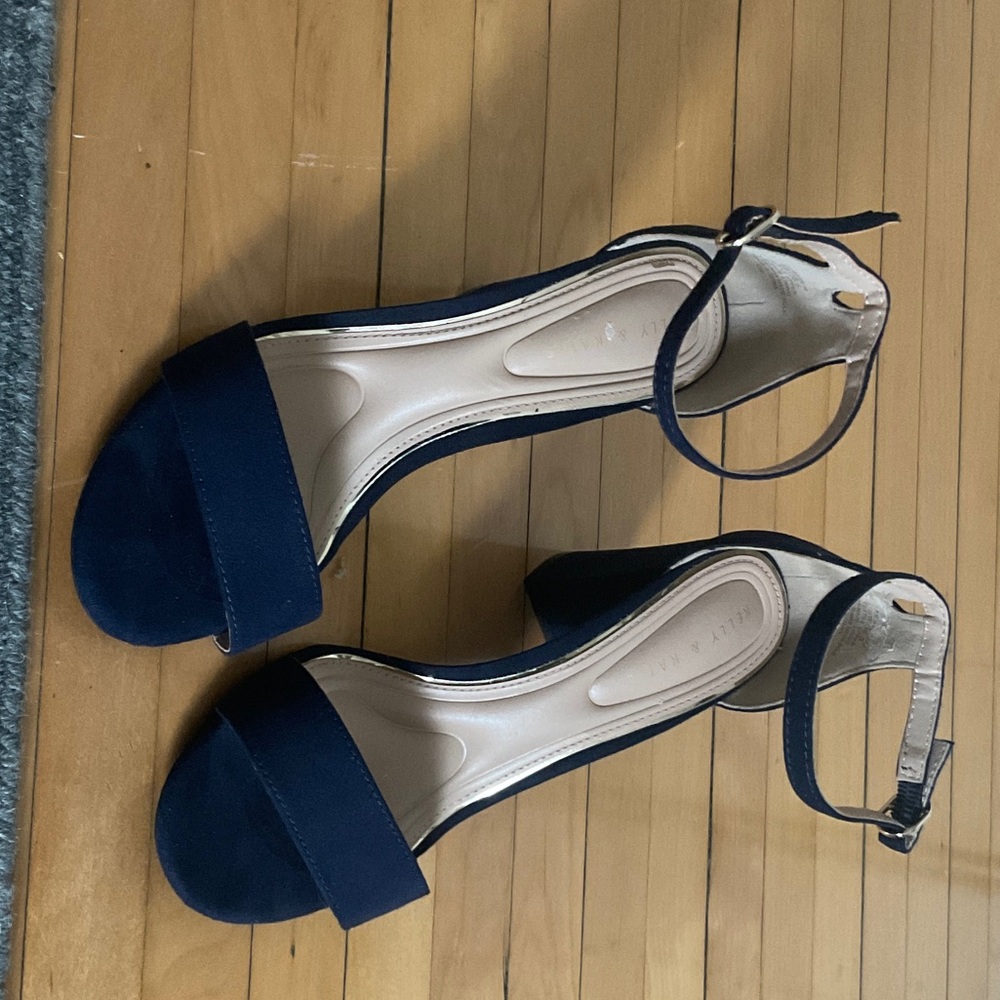 Kelly & Katie Dark Blue Ankle Strap Heels